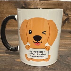 Charming Dog Mug with Black Handle